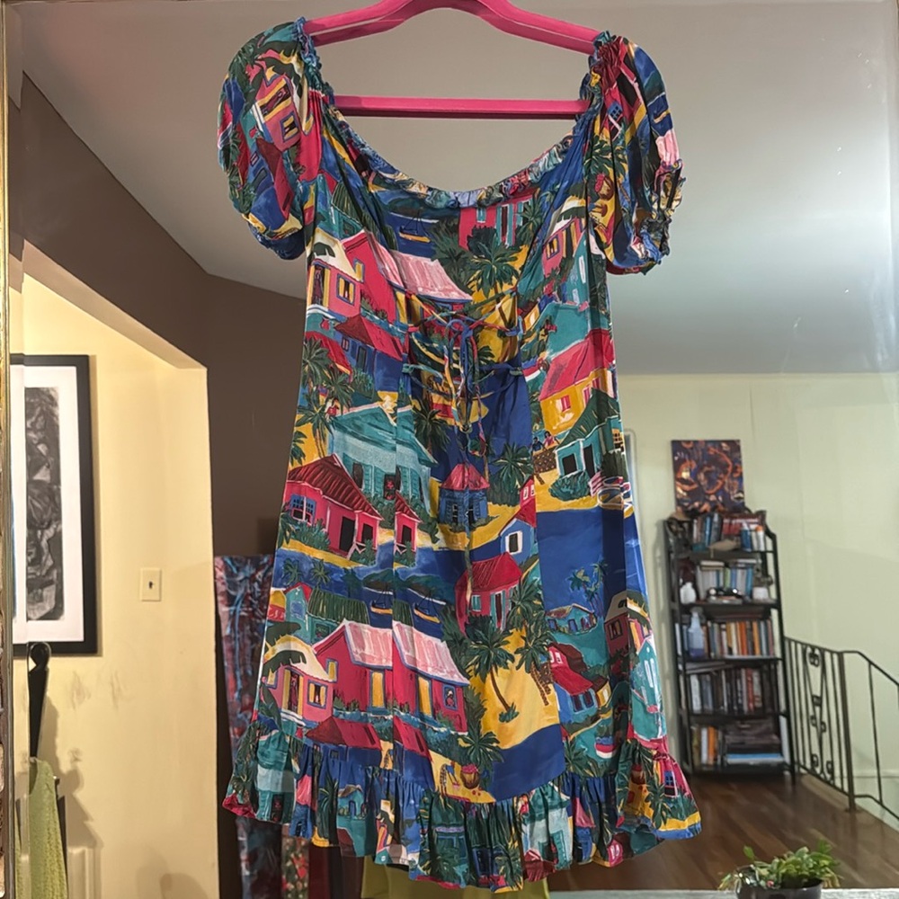 Zara summer short dress light material string in the front s size
